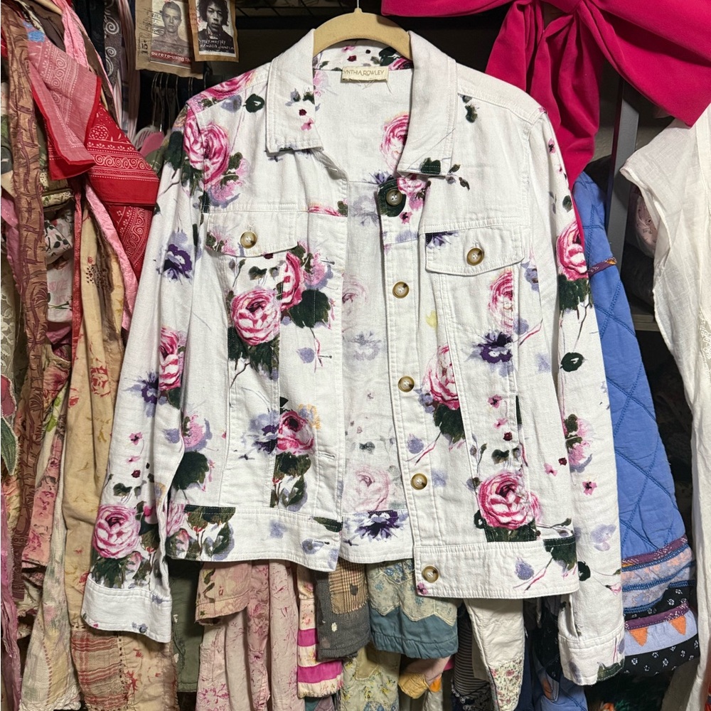 Cynthia Rowley White Floral Jacket